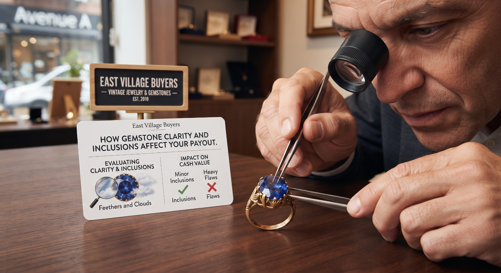 How Gemstone Clarity and Inclusions Affect Your Payout: Selling Vintage Jewelry at East Village Buyers