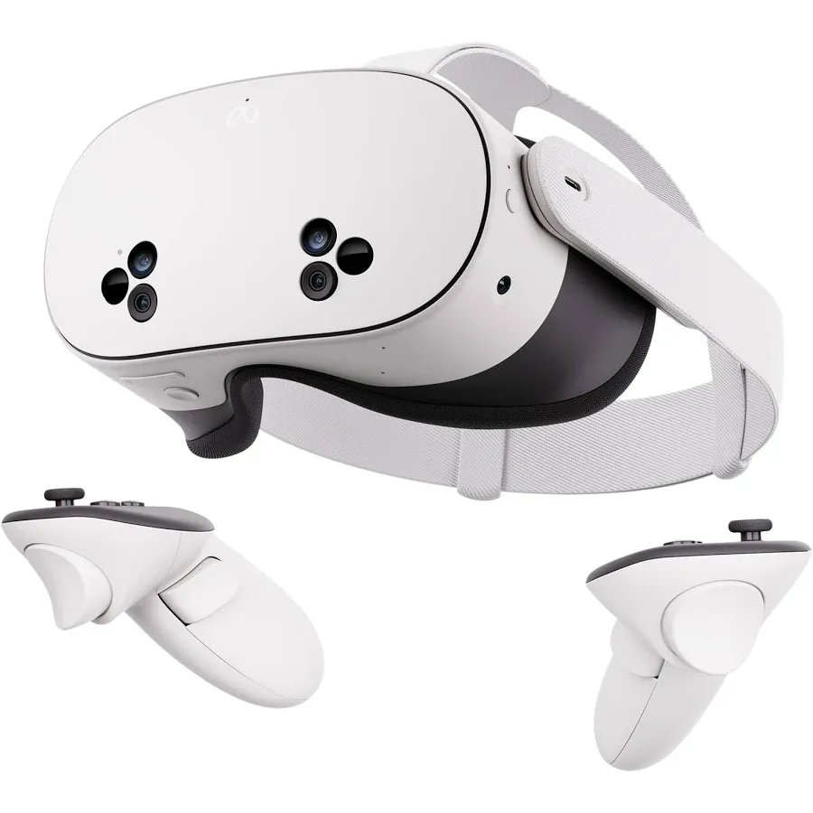Meta Quest VR headset and controllers