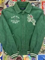 Green Polo Ralph Lauren corduroy jacket with embroidered patches