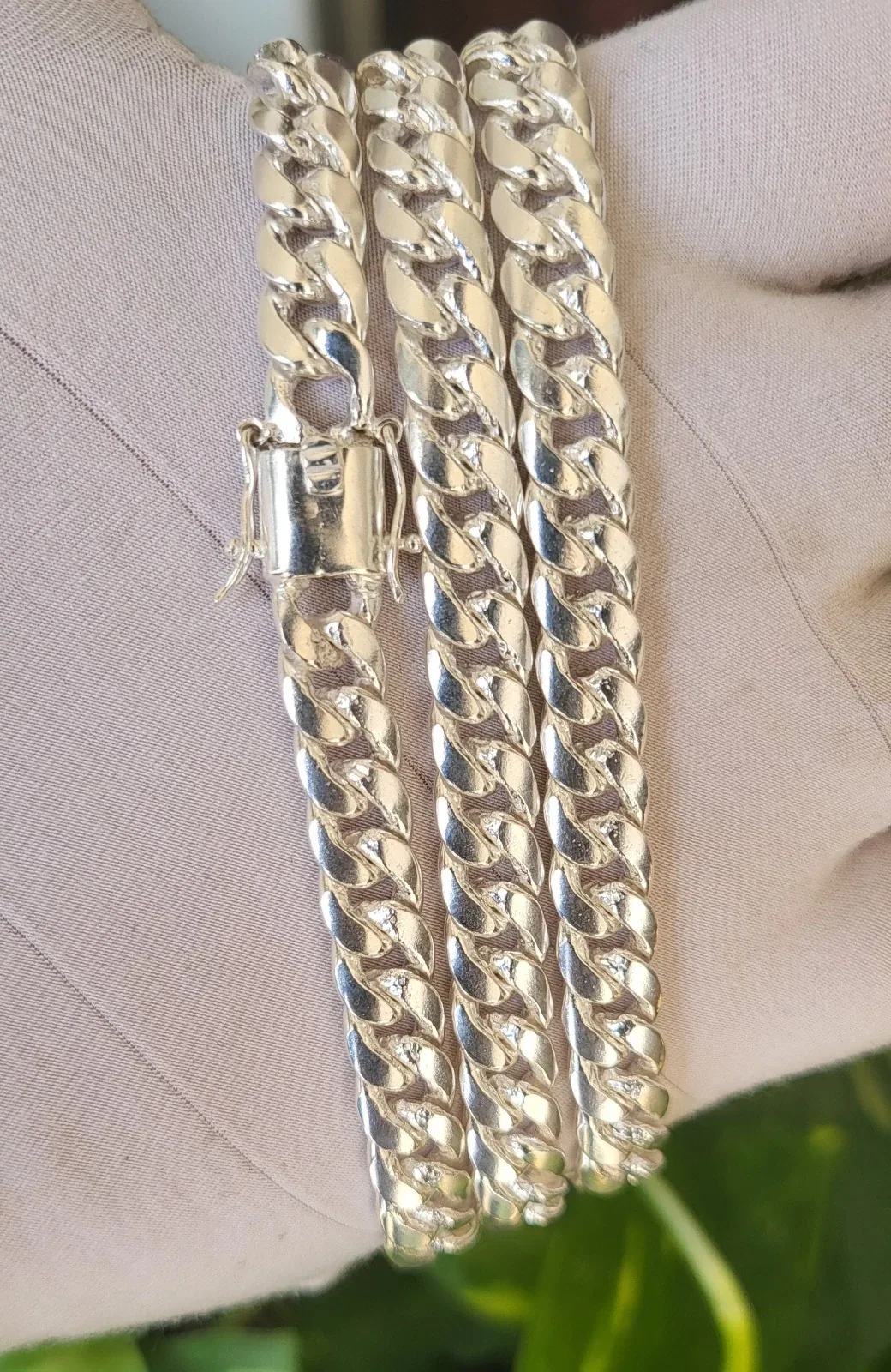 Thick sterling silver Cuban link chain