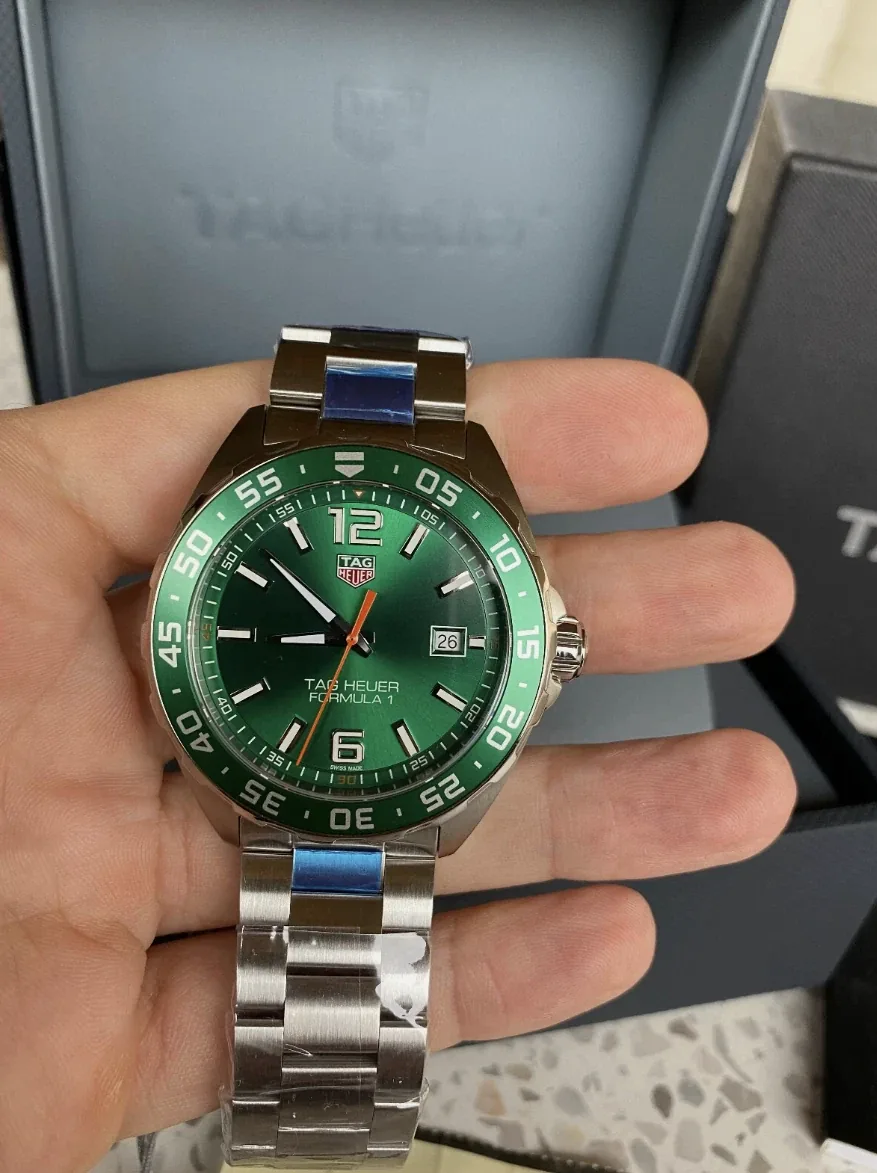 TAG Heuer Formula 1 chronograph with a green dial